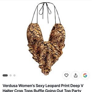 Leopard Print Halter Crop Top